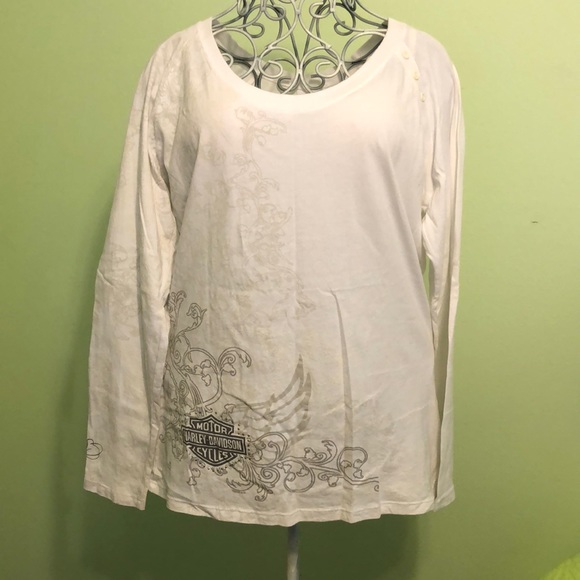 Harley Davidson Long Sleeve Pullover Top - Picture 1 of 12
